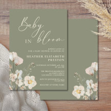 Baby in Bloom Sage Green Wildblume Babydusche