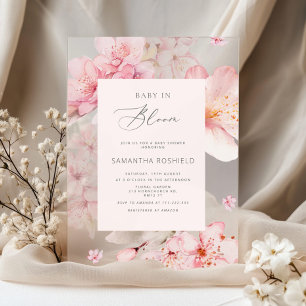 Baby in Bloom Sakura blassrosa Mädchen-Baby-Party Acryleinladungen