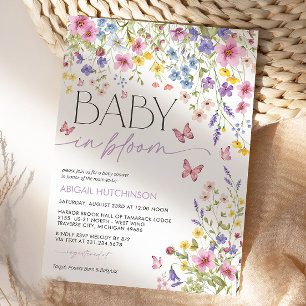 Baby in Bloom Schmetterlings-Baby-Party Einladung