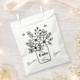 BABY IN BLOOM SCHWARZ & WEISS BABYPARTY  GESCHENKTÜTCHEN