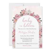 Baby in Bloom Script Rosa Bloral Baby Dusche