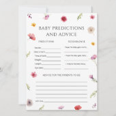 Baby in Bloom Shower Baby Predictions Spielkarte Einladung (Vorderseite)
