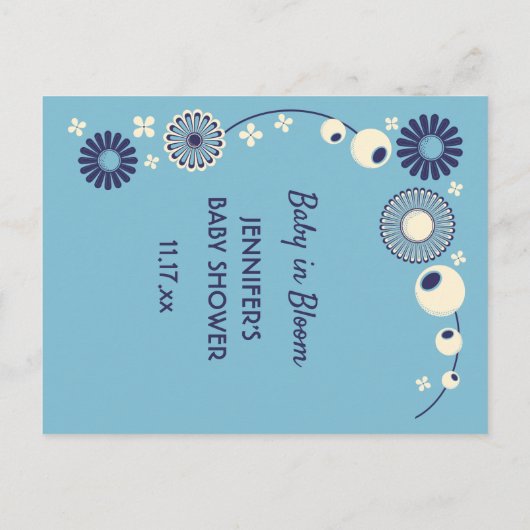 Baby in Bloom Shower Bingo Spielkarten Ankündigungspostkarte (Rückseite)
