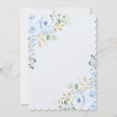 Baby in Bloom Soft Blue Gold Floral Boy Dusche Einladung (Rückseite)