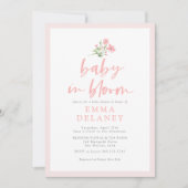 Baby in Bloom Soft Pink Baby Dusche Einladung (Vorderseite)