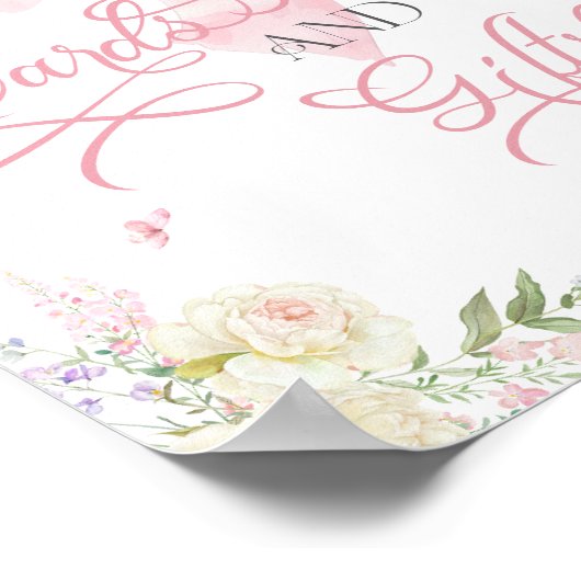 Baby in Bloom Soft Pink Bow Karten und Geschenke Poster (Ecke)