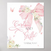 Baby in Bloom Soft Pink Bow Karten und Geschenke Poster (Vorne)