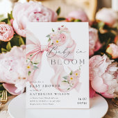 Baby in Bloom Soft Pink Bow Kinderdusche Einladung