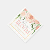 Baby In Bloom Soft Pink Rose Floral Baby Shower Serviette (Ecke)