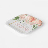 Baby In Bloom Soft Pink Rose Garden Baby Shower Pappteller (Gewinkelt)