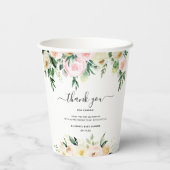 Baby in Bloom | Sonnenbeleuchtete BläserBaby-Dusch Pappbecher (Rückseite)