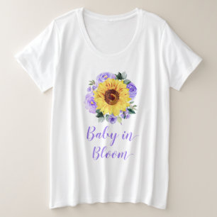 Baby in Bloom Sonnenblume Lila Große Größe T-Shirt