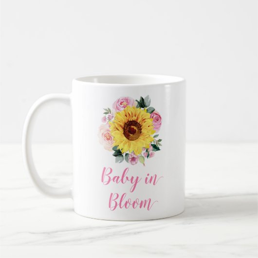 Baby in Bloom Sonnenblume Rosa Blumenkaffee Tasse (Links)
