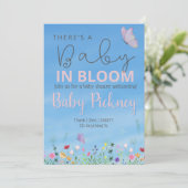 Baby in bloom. Spring Baby shower invnitation Einladung (Stehend Vorderseite)