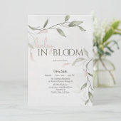 Baby in Bloom Spring Blume Bloral Baby Dusche Einladung (Stehend Vorderseite)
