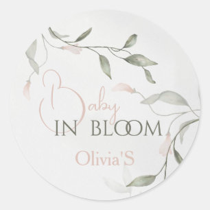 Baby in Bloom Spring Blume Bloral Baby Dusche Runder Aufkleber