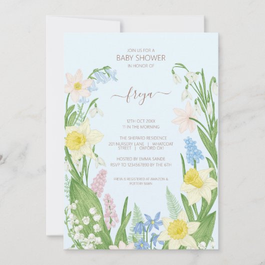 Baby in Bloom Spring Easter Baby Dusche Einladung (Vorderseite)