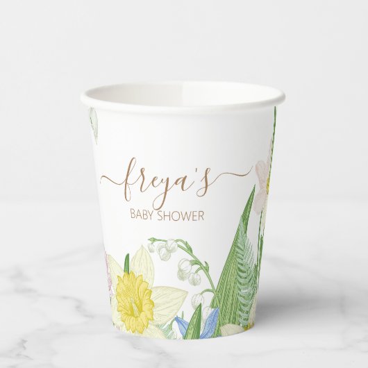 Baby in Bloom Spring Easter Baby Dusche Pappbecher (Links)