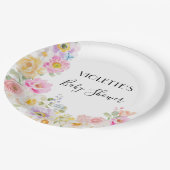 Baby in Bloom Spring Floral Girl Babydusche Pappteller (Schrägansicht)