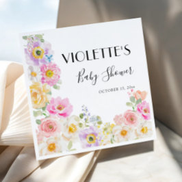 Baby in Bloom Spring Floral Girl Babydusche Serviette