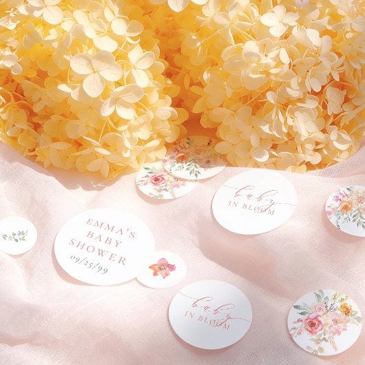 Baby In Bloom Spring Flowers Girl Baby Shower Konfetti