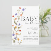 Baby in Bloom Spring Sommer Wildblume Kinderdusche Einladung (Stehend Vorderseite)
