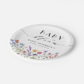 Baby in Bloom Spring Summer Floral Baby Dusche Pappteller (Schrägansicht)