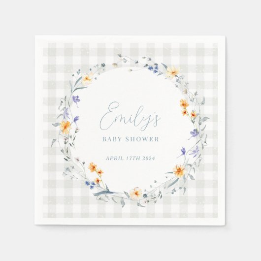 Baby in Bloom Spring Summer Floral Baby Dusche Serviette (Vorderseite)