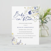 Baby in Bloom Spring Violet Wildblume Babydusche Einladung (Stehend Vorderseite)