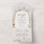 Baby in Bloom Spring Wildblume Babydusche All In One Einladung (Innen Boden)