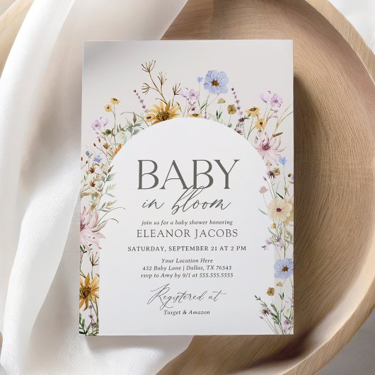 Baby in Bloom Spring Wildblume Babydusche Einladung