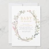Baby in Bloom Spring Wildblume Bloral Baby Dusche Einladung (Vorderseite)