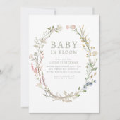 Baby in Bloom Spring Wildblume Bloral Baby Dusche Einladung (Vorderseite)