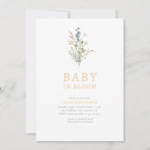 Baby in Bloom Spring Wildblume Bloral Baby Dusche Einladung (Vorderseite)
