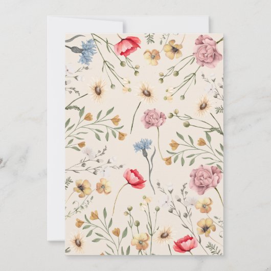 Baby in Bloom Stilvolle Arch Floral Baby Dusche Einladung (Rückseite)