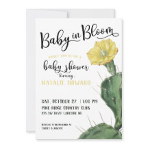 Baby in Bloom Succulent Baby Dusche Einladung