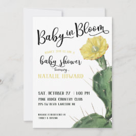 Baby in Bloom Succulent Baby Dusche Einladung