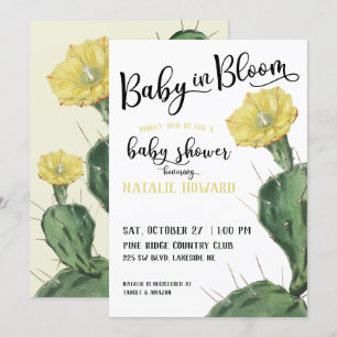 Baby in Bloom Succulent Baby Dusche Einladung