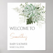 Baby in Bloom Succulent Baby Dusche Willkommen Poster (Vorne)