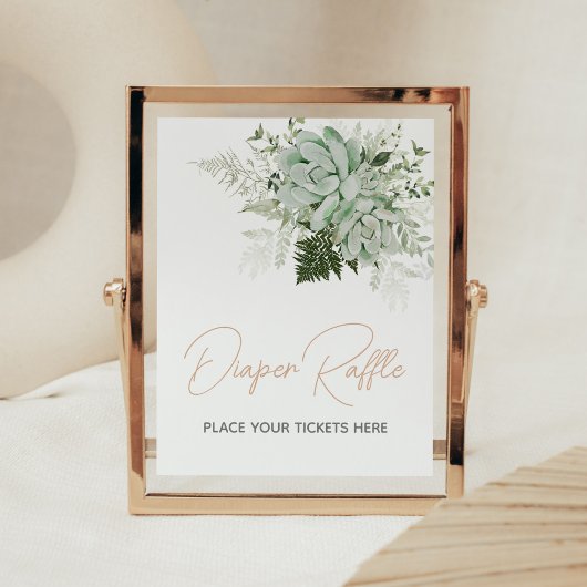 Baby in Bloom Succulent Babydusche Windelwindeln Poster