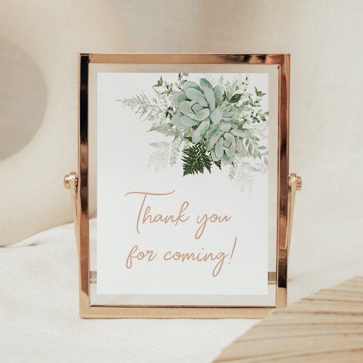 Baby in Bloom Succulent Vielen Dank für Ihr Kommen Poster