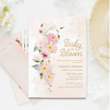 Baby in Bloom Summer Floral Baby Dusche Einladung