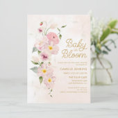 Baby in Bloom Summer Floral Baby Dusche Einladung (Stehend Vorderseite)