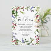 Baby in Bloom Summer Wildblume Babydusche Einladung (Stehend Vorderseite)