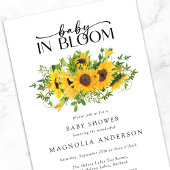 Baby in Bloom Sunflower Baby Dusche Einladung