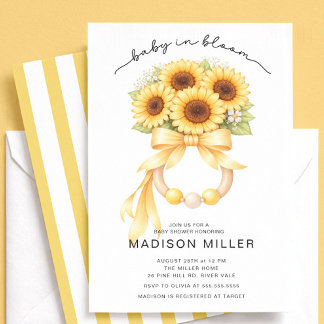 Baby in Bloom Sunflower Baby Shower Invite Einladung
