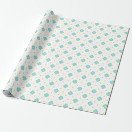 Baby in Bloom Süße blaue florale Babyparty Geschenkpapier