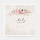 Baby in Bloom Sweet Floral Baby Shower Serviette (Vorderseite)