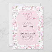 Baby in Bloom Sweet Pink Floral Baby Dusche Einladung (Vorderseite)