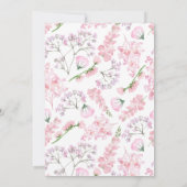 Baby in Bloom Sweet Pink Floral Baby Dusche Einladung (Rückseite)